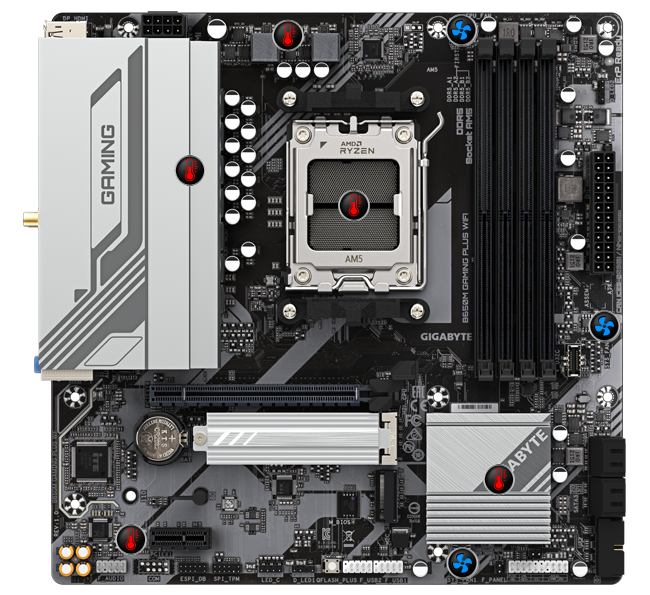 GIGABYTE B650M GAMING PLUS WIFI AM5 LGA 1718 AMD B650 M-ATX, DDR5